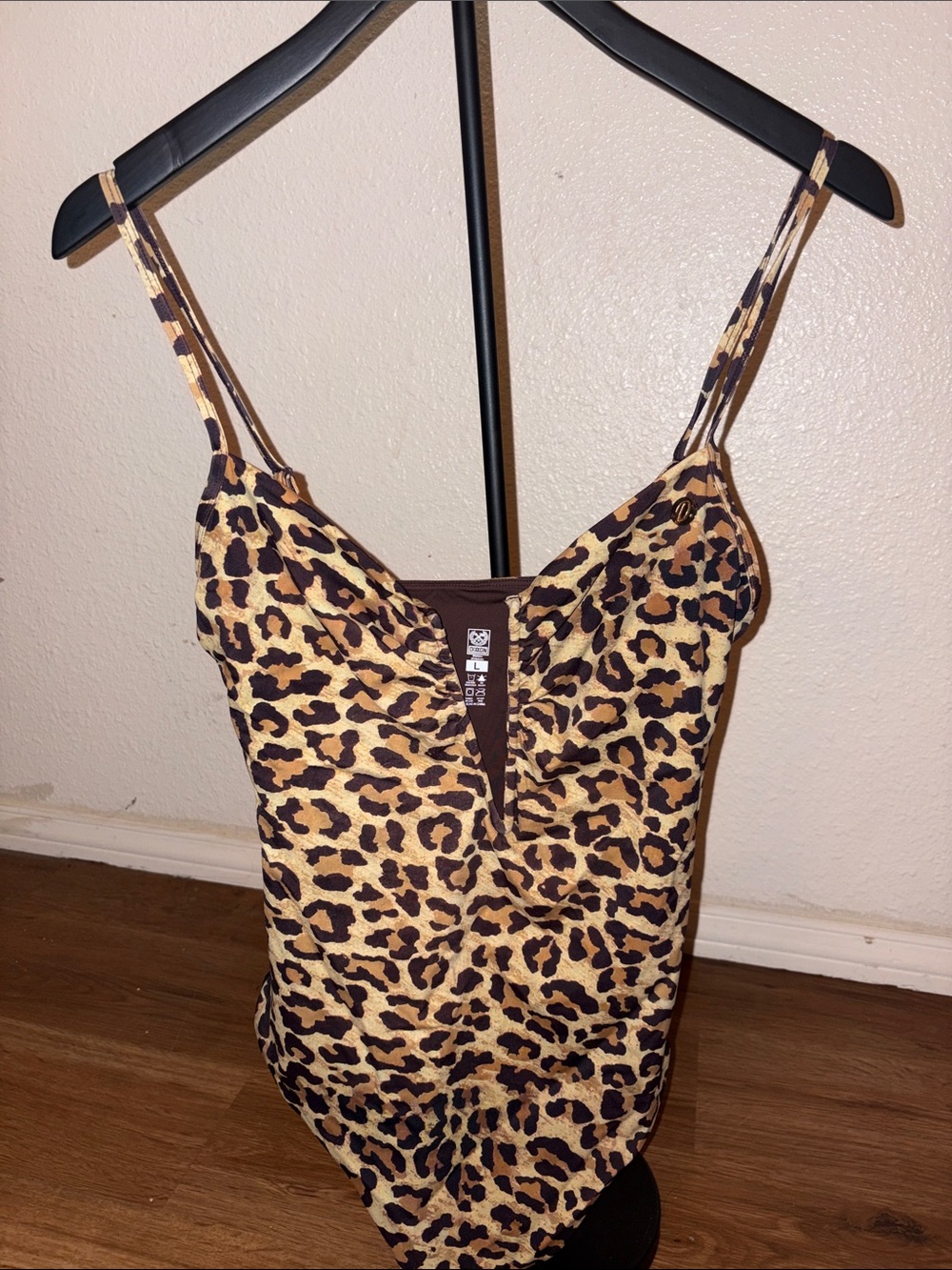 DIXXON Leopard Print Spaghetti Strap Women’s Tank Top - Brown/Black